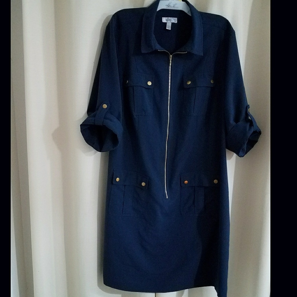 Plus Size Navy Blue Dress